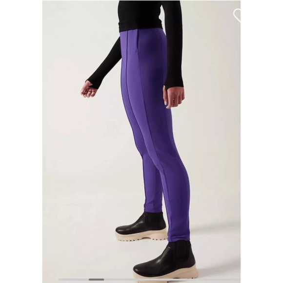 ATHLETA Glacier Snow Skinny High Rise Pant Blue Size 6 lined winter Soft Shell - Picture 3 of 9